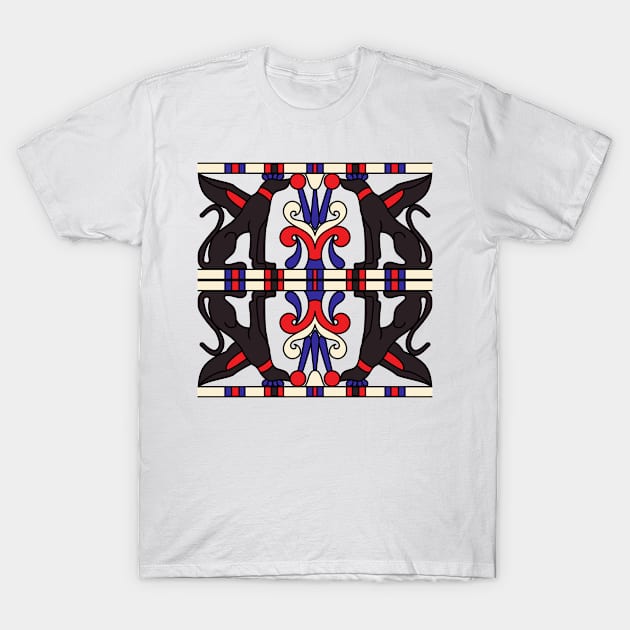 Egypt style symbol in red, black and blue T-Shirt by BE MY GUEST MARKETING LLC